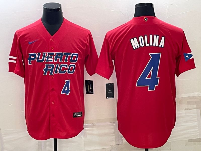 Men 2023 World Cub 4 Molina Red Nike MLB Jersey5